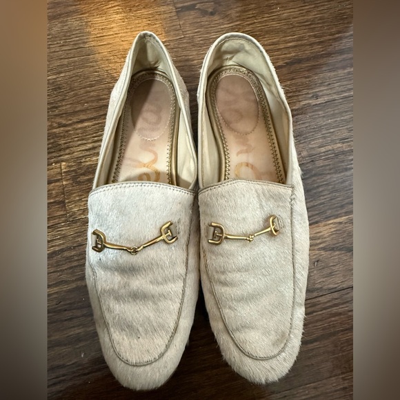Sam Edelman Loraine Bit Gold/Tan Loafers with Chain Detail Mink Brahma Size 8 - Picture 4 of 4